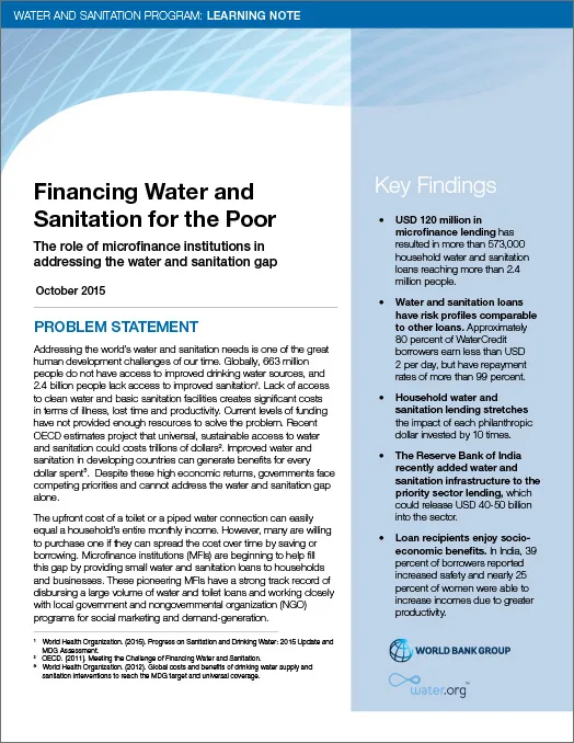 ​Financing water and sanitation for the poor thumbnail